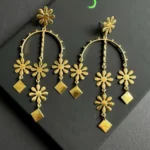 Nazaara Jewels Matte Golden Earring