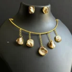 Nazzara Jewels Mattle Golden Drowsy Stone Hasli Thread Necklace